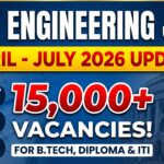Government Engineering Jobs 2026 (April–July) 20,000+ Vacancies for BTech, Diploma & ITI - Exam Window